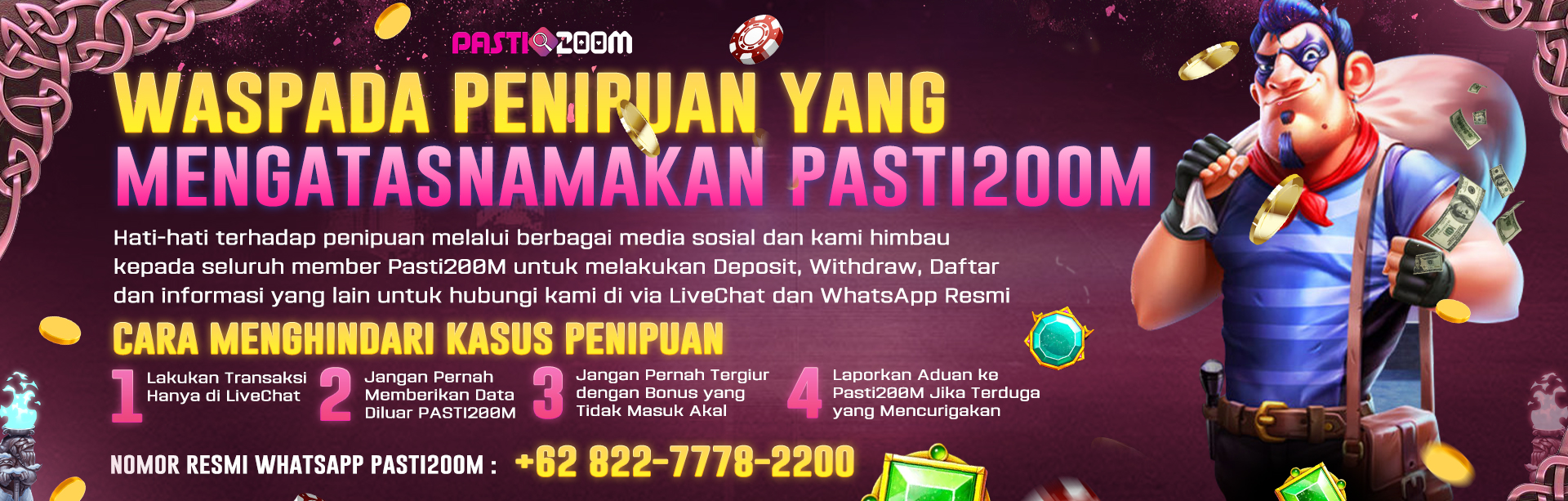 WASPADA PENIPUAN! MENGATASNAMAKAN PASTI200M