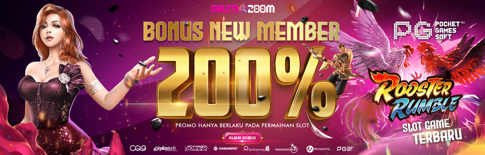 BONUS NEW MEMBER SLOT 200% PASTI200M